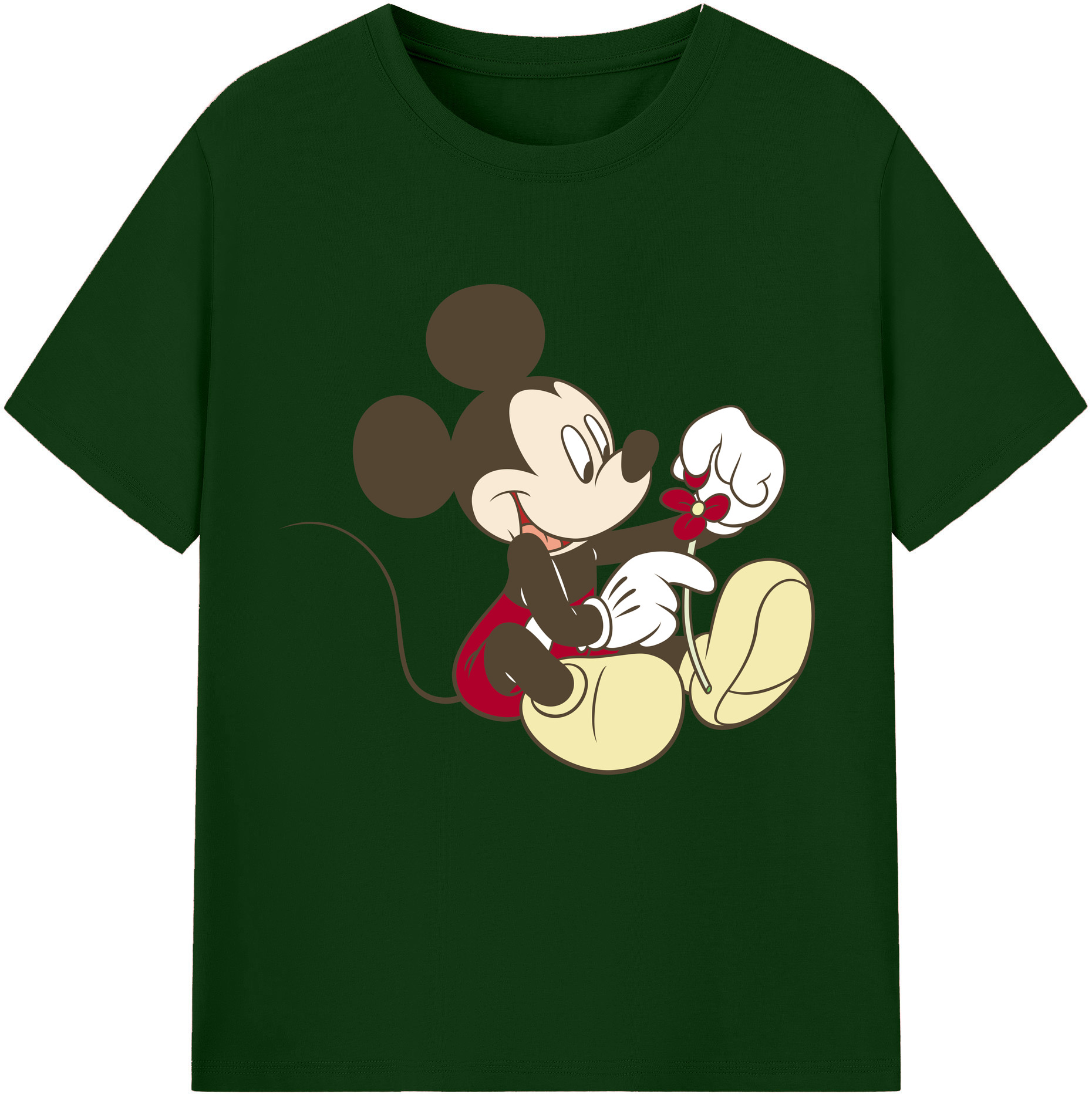 （画像用） ミッキーマウス Mickey Mouse 綿100％半袖Tシャツ（フロントプリント）